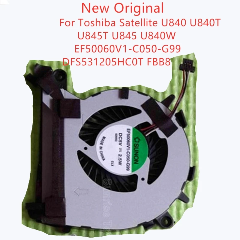 Новый оригинальный вентилятор охлаждения процессора ноутбука для Toshiba Satellite U840 U840T U845T U845 U840W, внешний вентилятор DFS531205HC0T FBB8