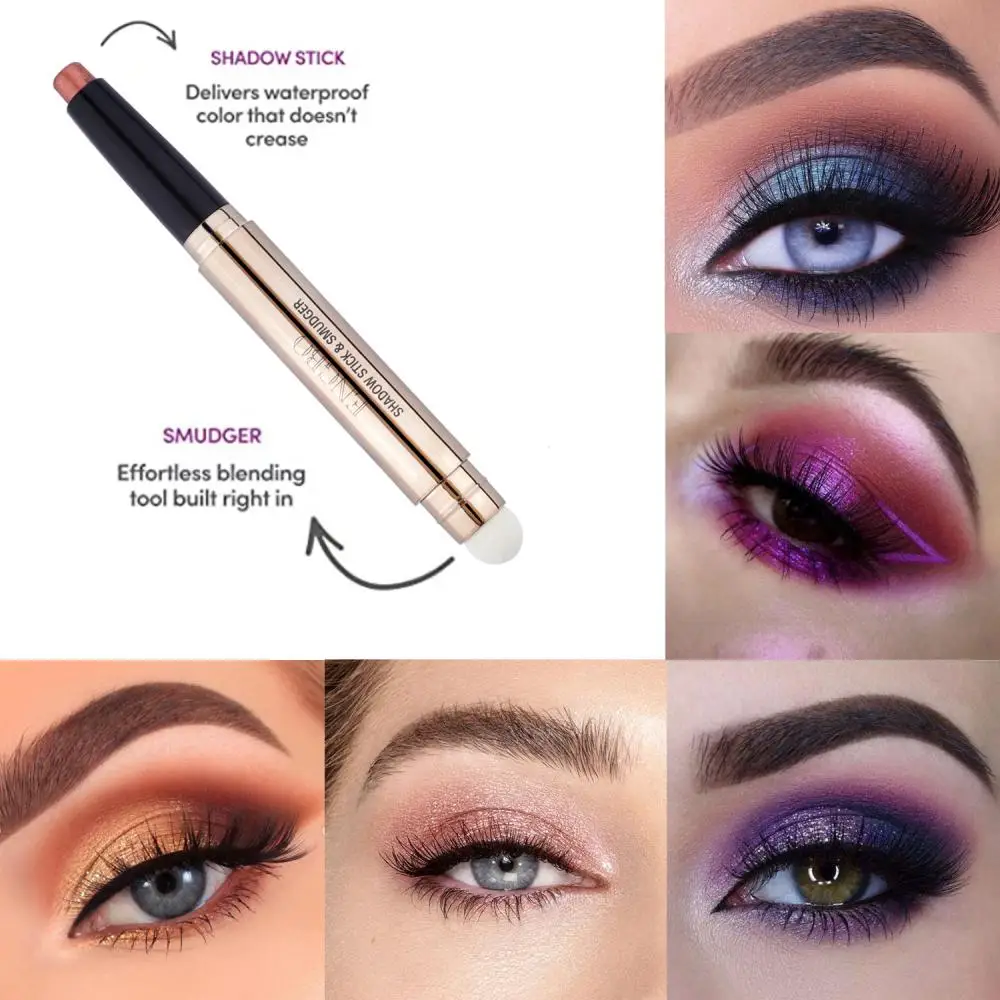 

ENGBO Double Head Eyeshadow Pen Glitter Monochrome Eyeshadow Eyeliner Pen High Gloss Fadeless Sexy Female Eye Makeup Cosmetics