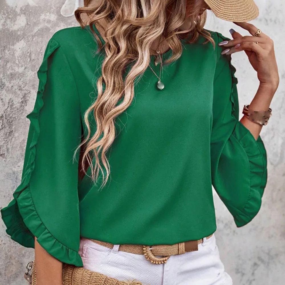 Женская блузка с круглым вырезом