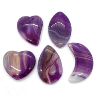 5pcspack natural stone beads purple color agate semi precious stone charms diy for making necklace earrings accession 30487mm