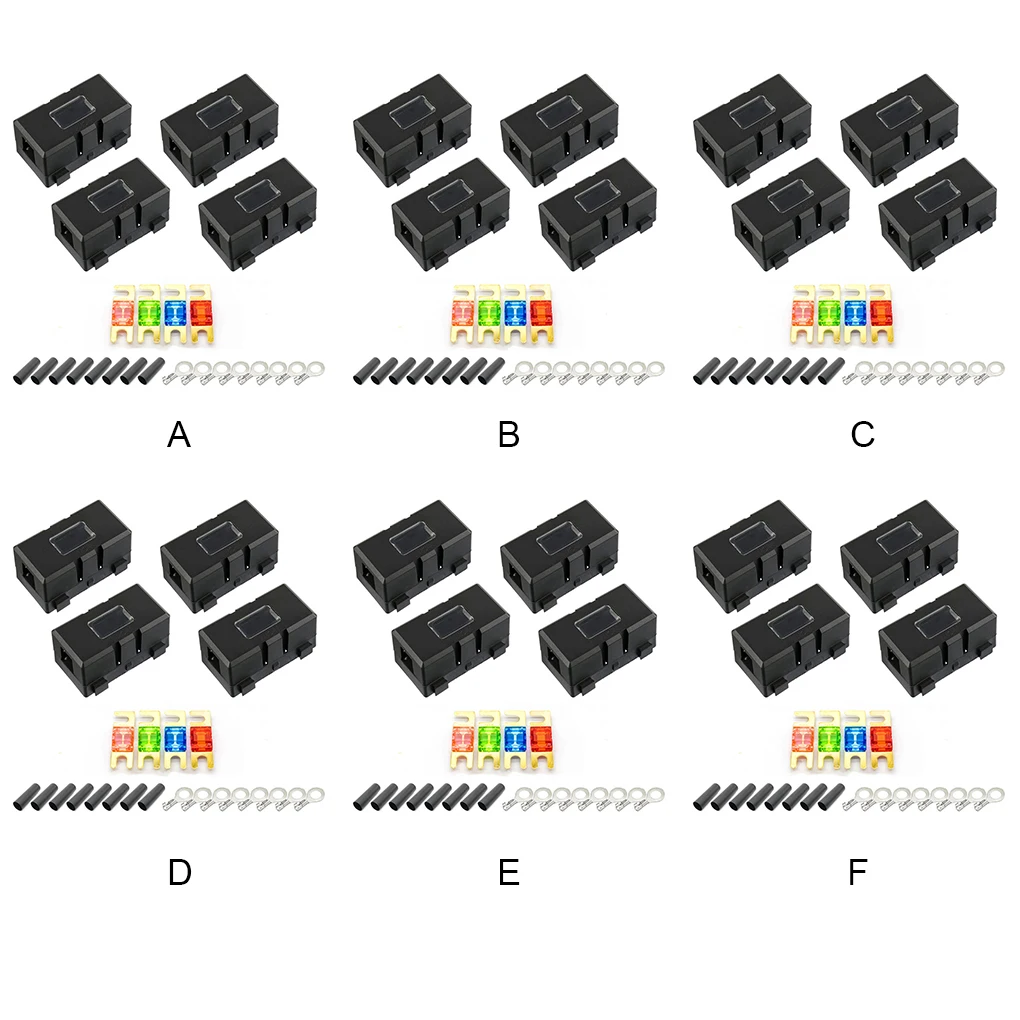 

4 Pieces Car Fuse Holder Universal Auto Caravans Flame Retardant Circuit Protection Fuses Replacement Spare Accessories