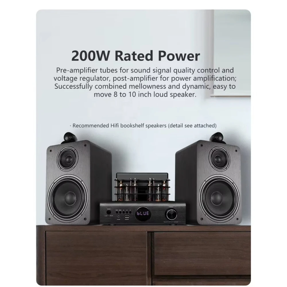 Фото Аудиосистема BT5.0 USB DAC ARC 5 Star для караоке, 2.0-канальный усилитель мощности на 6 лампах №2