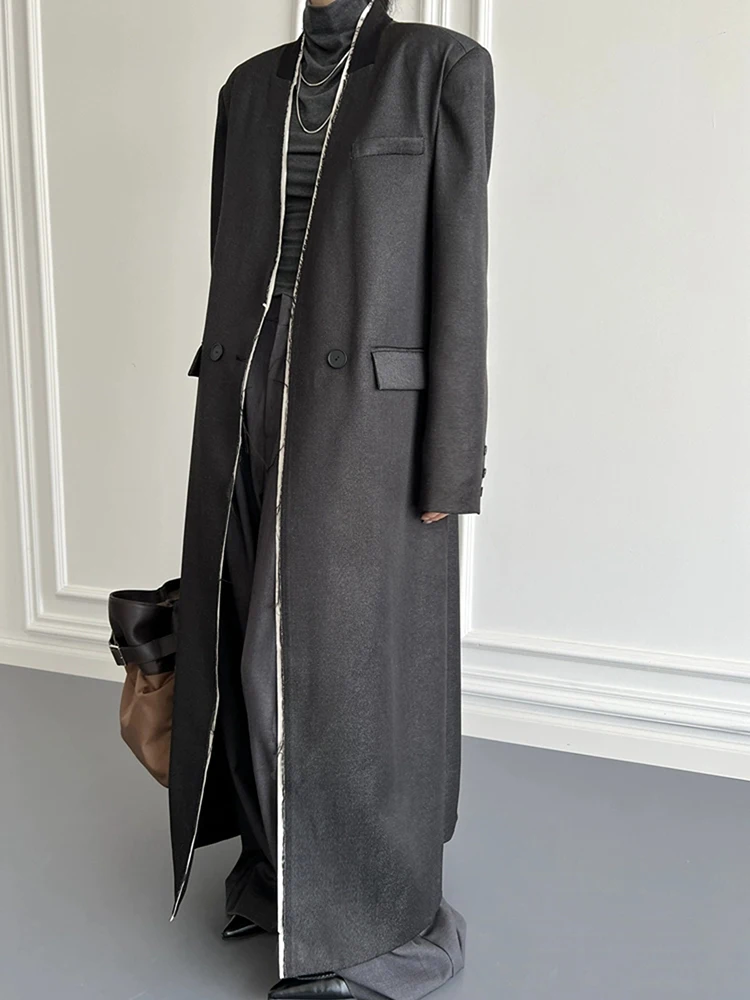 Тренч LANMREM женский двубортный модная ветровка с кисточками и длинным рукавом