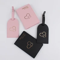 passport cover wedding love heart travel document card storage bag passport protective sleeve holder luggage boarding name tags
