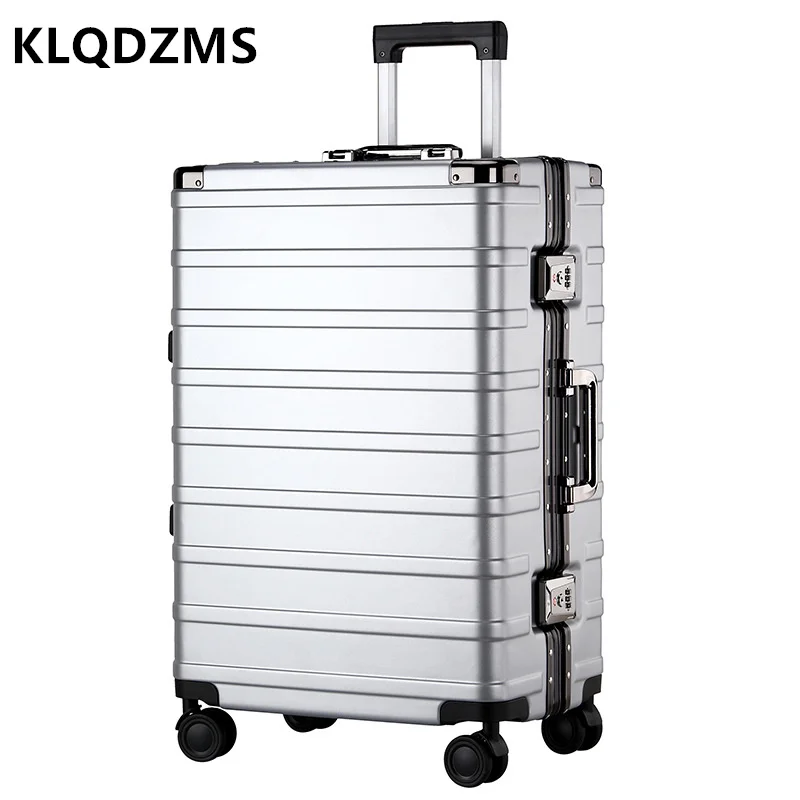 KLQDZMS Aluminum Frame Trolley Case 24 Inch PC Universal Wheel Suitcase 20 Inch Business Travel Cabin Rolling Luggage Trolley