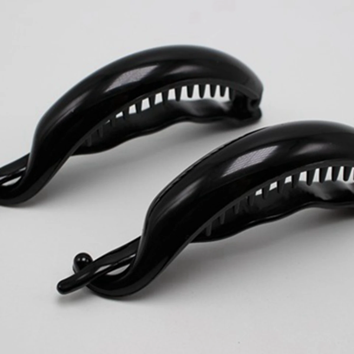 

8 Black Plastic Dolphin Banana Hair Clips Ponytail Holder 80mm Hair Accessories