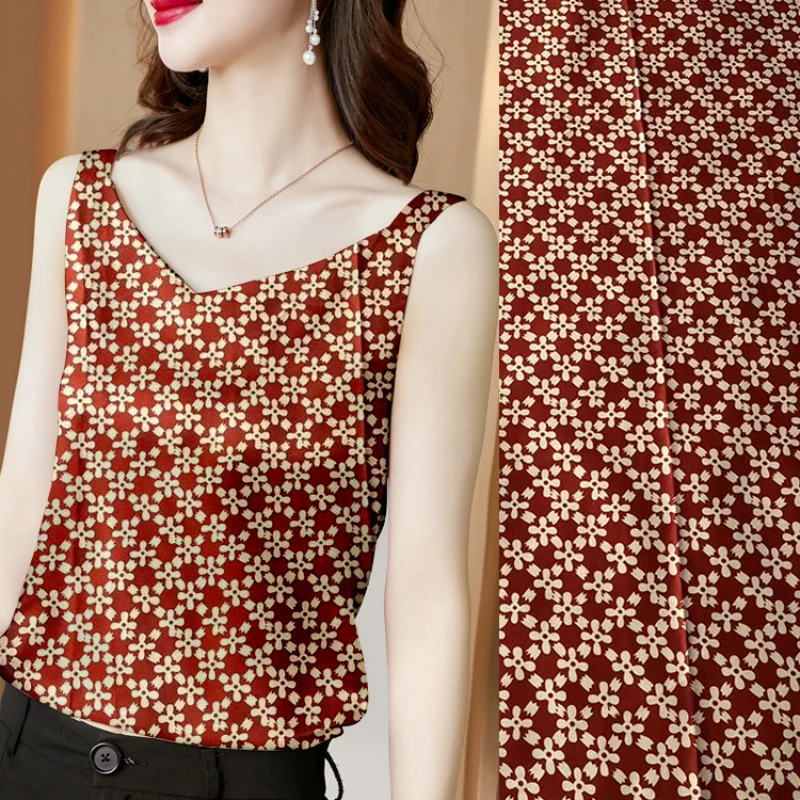 

Mulberry Silk Stretch Satin Fabric Brand Fashion Design for Dress Spring Summer Natural Organic Cloth Diy Sewing Material