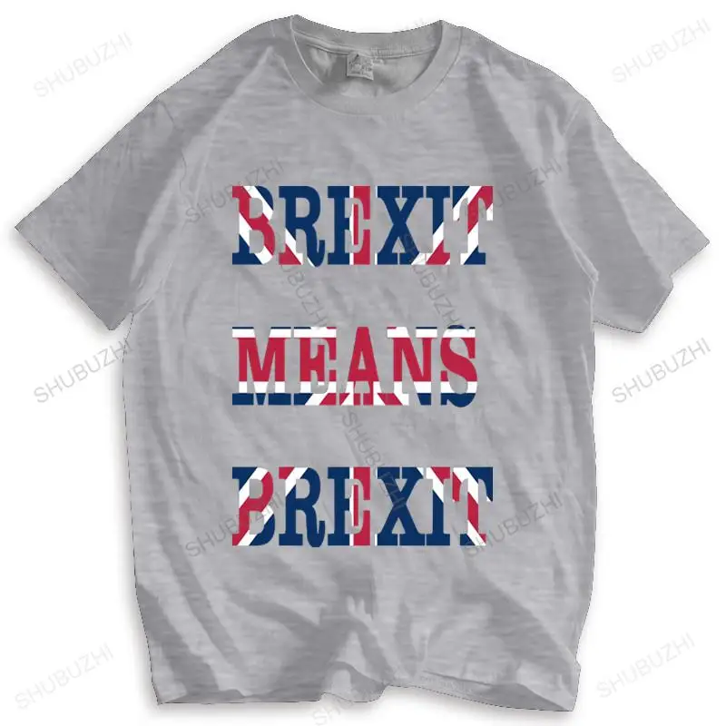 Мужская брендовая футболка мужская летняя подарочные топы BREXIT MEANS BLACK CREW NECK