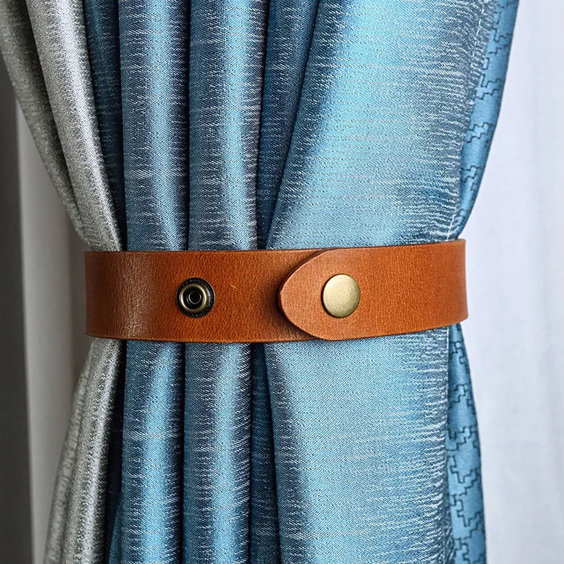 

1Pc PU Leather Curtain Buckle Free Punch Curtain Tieback Rope Curtain Home Windows Decoration Curtain holder Accessories