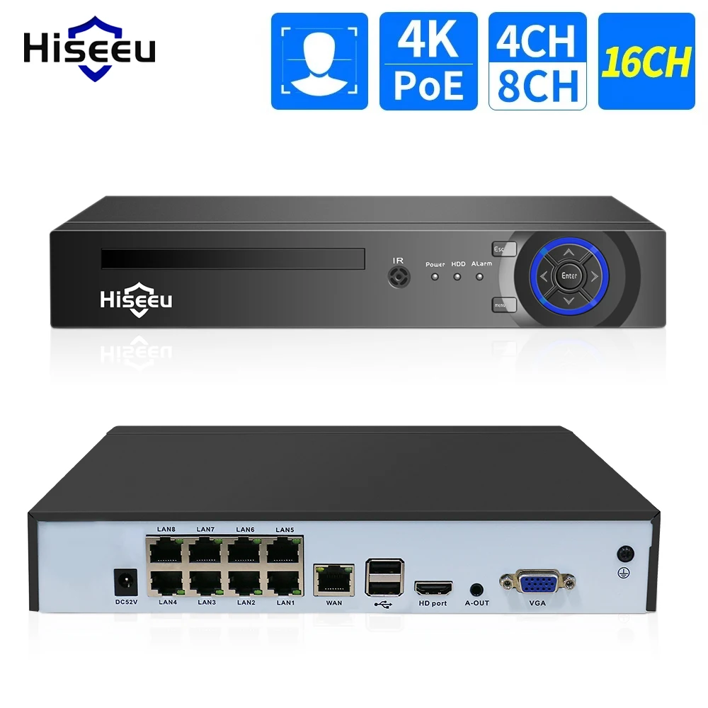 Hiseeu H5NVR-P-4/8/16 сетевой видеорегистратор