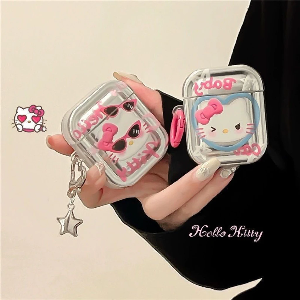 

Cute girl Hello kitty Cat with airpods3 protective case three generations pro2 Apple wireless Bluetooth headphone case