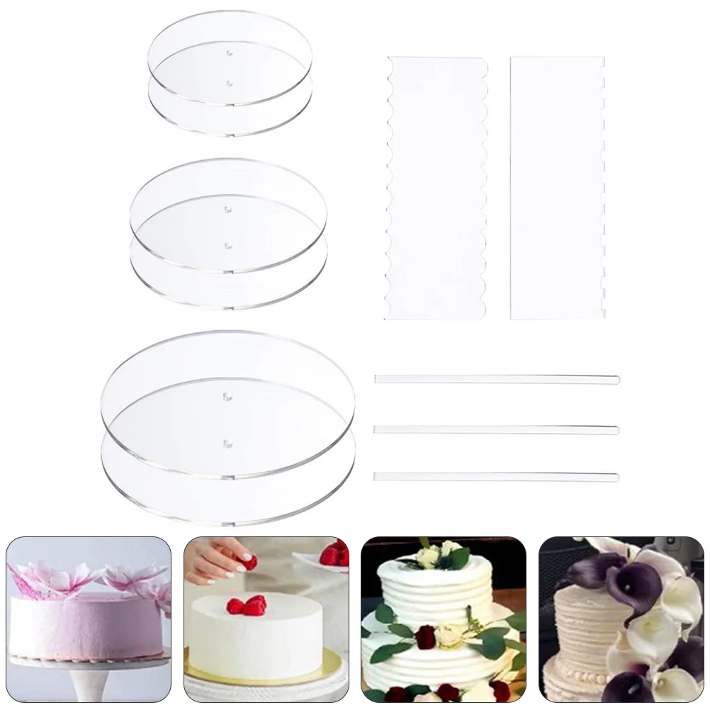 

Cake Scraper Smoother Icing Acrylic Discs Tools Round Decorating Frosting Bake Disc Cream Boards Comb Kit Rodsdisks Supplies