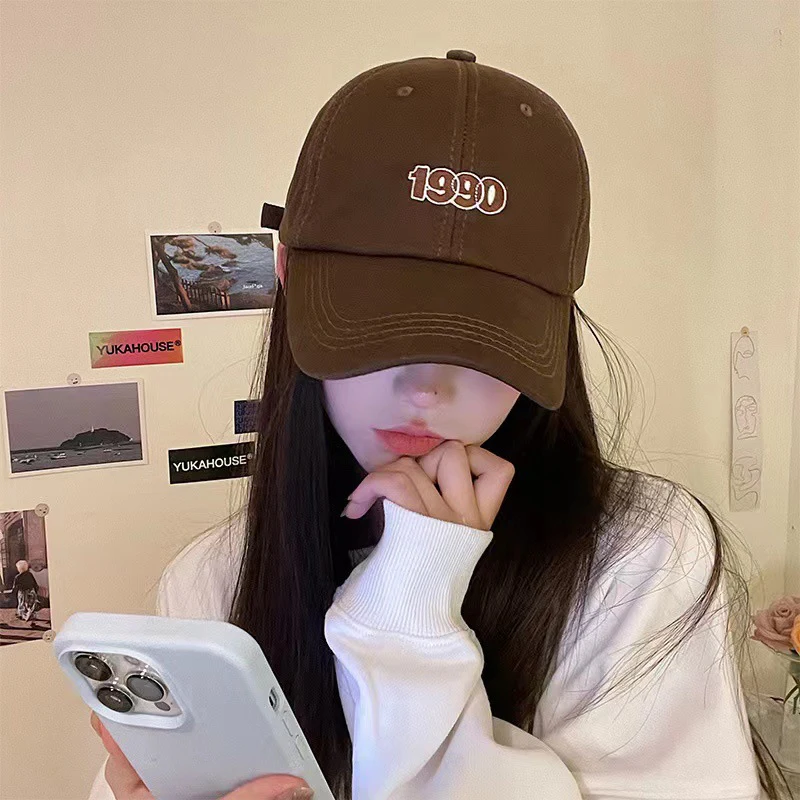 

Бейсболка унисекс с вышивкой, мягкая Кепка От Солнца в стиле хип-хоп, для мужчин и женщин, регулируемая, весна-лето, 1990