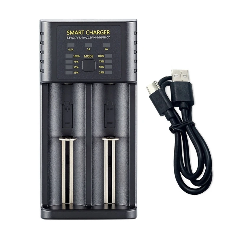 Зарядное устройство для литиевых аккумуляторов 18650 3 6 В/3 7 В 2 гнезда