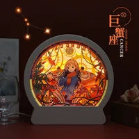 romantic twelve constellation paper carving light lamp birthday christmas craft gifts bedside night light ornaments decoration