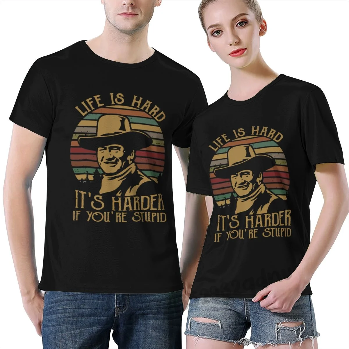 

Life Is Hard It'S Harder If You'Re Stupid Men jersey Black T Shirt tshirt Women t shirt S