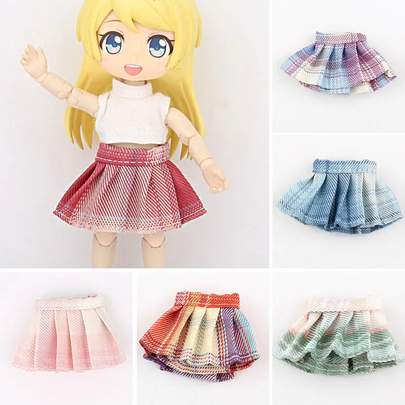 

Детская одежда OB11, клетчатая юбка, мини-юбка JK, ветрозащитная юбка для колледжа, Студенческая одежда, 1/12 искусственная кукла