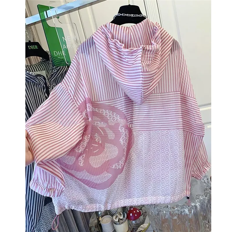 Женская тонкая Солнцезащитная рубашка с капюшоном модная свободная