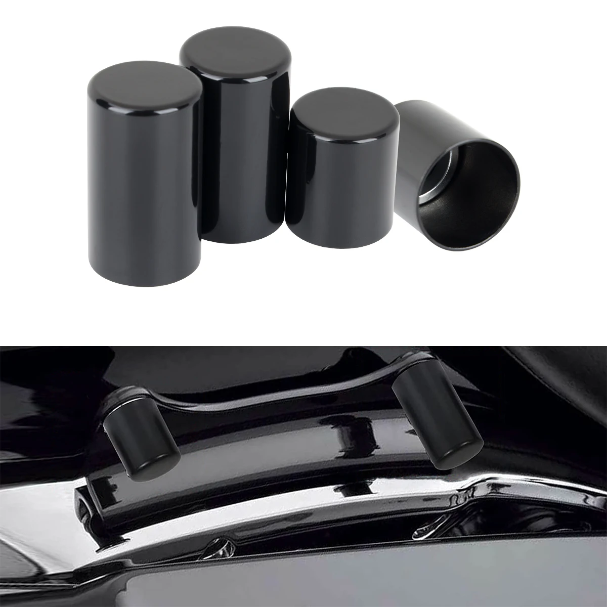 

4 Pcs Black Docking Hardware Point Cover Set Fit for Harley Touring 2009-2021