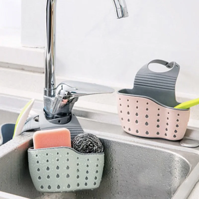 

Kitchen Accessories Cuisine Drain Basket Kitchen Sink Holder Adjustable Soap Sponge Shlf Hanging Drain Basket Kitchen Organiser