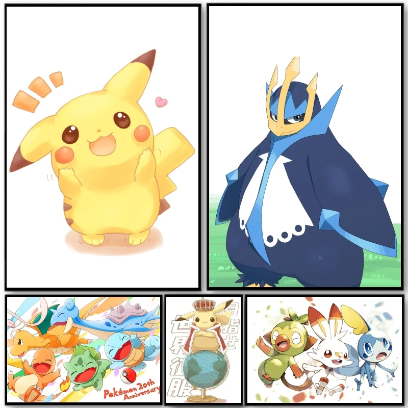 

Hot Anime Poster Pokemon Empoleon Wall Stickers Friends Gifts High Quality Art Modular Prints Decoration Paintings Hanging