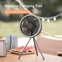 rechargeable desk fan portable multifunction electric usb desk tripod stand air cooling fan with night light outdoor camping fan