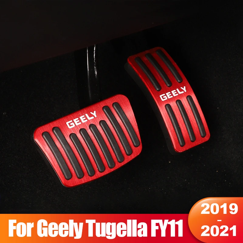 

For Geely Tugella Xingyue FY11 2019 2020 2021 Aluminum Car Foot Fuel Accelerator Brake Pedals Cover Non-slip Pad Accessories