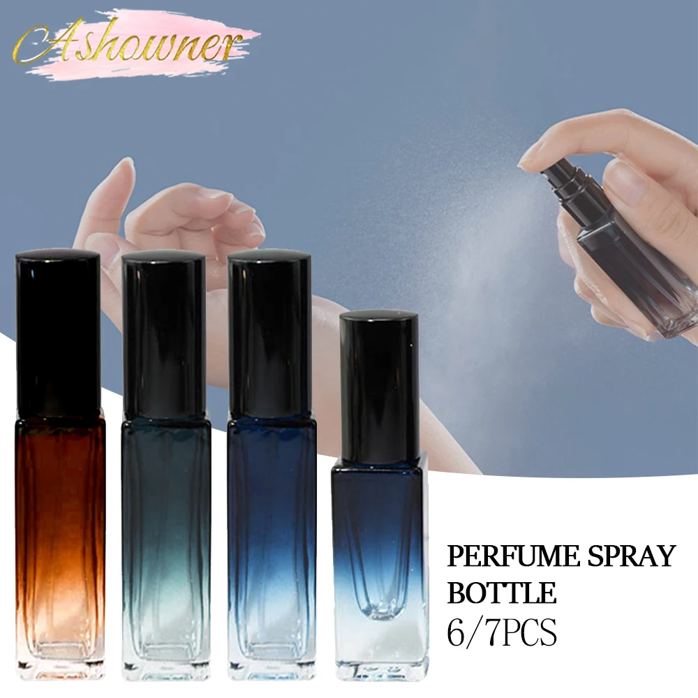 

Ashowner 5/10ML Glass Atomizer Perfume Spray Bottle Portable Refillable Perfume Dispenser Liquid Container Traveling Cosmetic