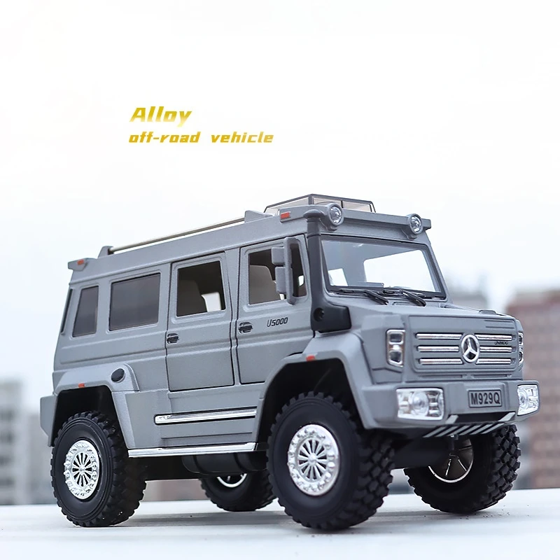 

Модель автомобиля Benz Unimog из сплава в масштабе 1:24, литой металлический внедорожник, модель автомобиля, Игрушечная модель, коллекционная игрушка для детей, подарок F77