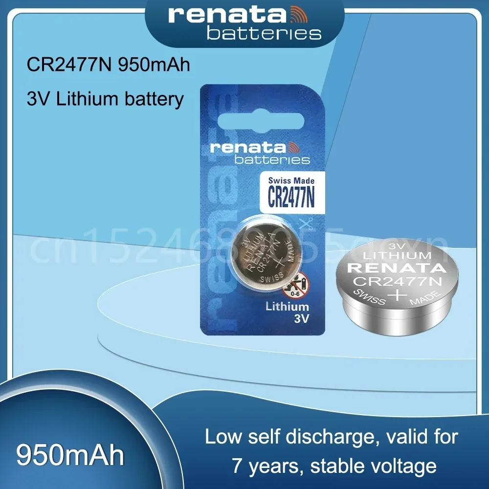 Оригинальный литиевый аккумулятор RENATA CR2477 CR 2477 DL2477 ECR2477 LM2477 KCR2477 3 В для ключей от