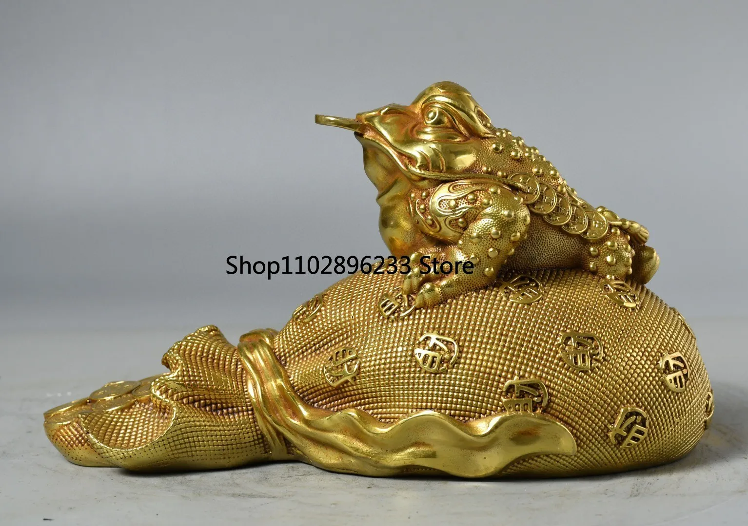 Старый латунь Лю Цзиньчан Укусы Цянь Цзиньбао Орнамент Магазин Домашняя акция