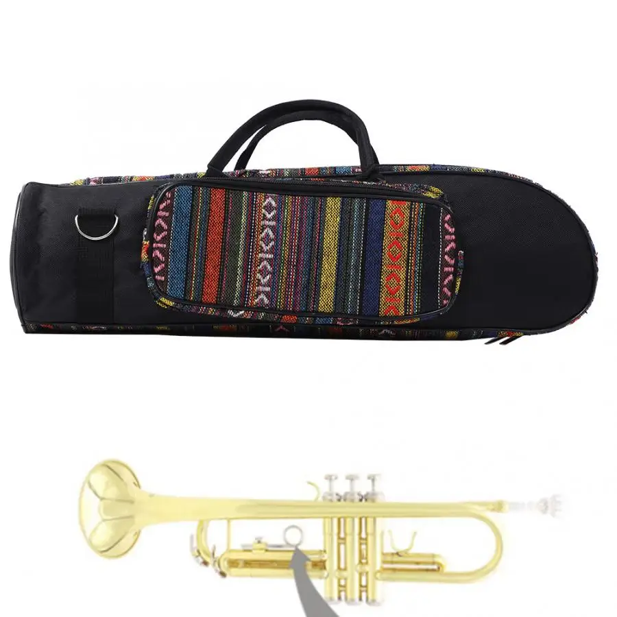 

Trumpet Bag Ethnic Style Trumpet Carrying Bag Case Zippered With Pocket Musical Instrument Accessories