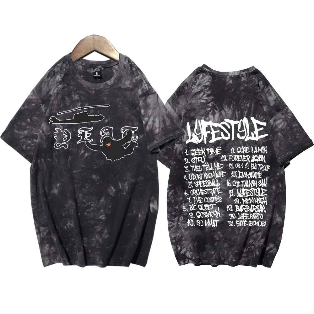 Yeat Lyfestyle Tie Dye Shirts Unisex Round Neck Short Sleeve Tee Fans Gift