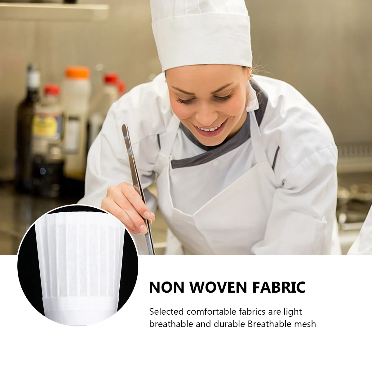 5шт одноразовая шляпа шеф-повара ресторан кухня кулинария рабочая пищевой сервер