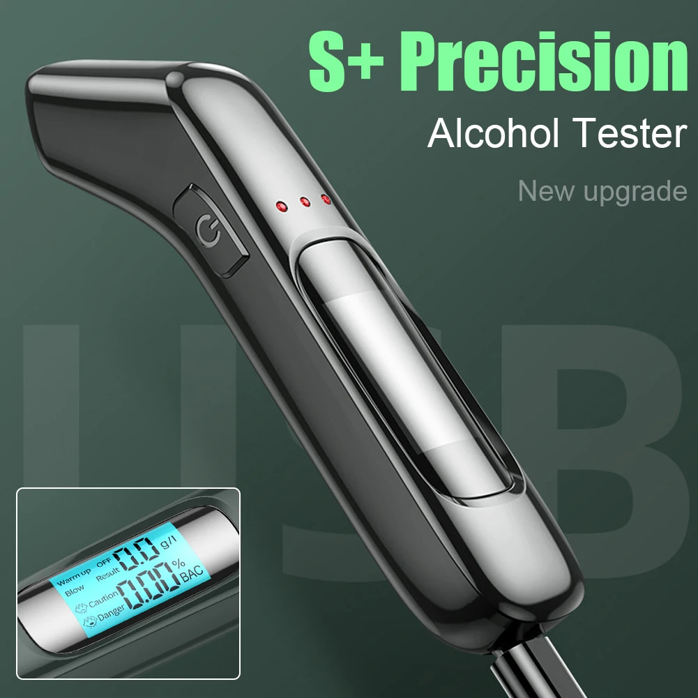 

Professional Alcohol Tester Quick Response 3 Color LCD Digital Display Alcohol Detector for drunk driving Alcohol Breathalyzer