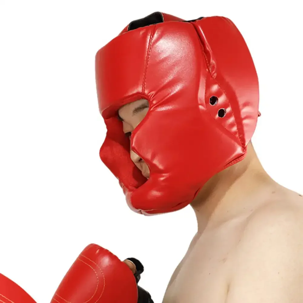 

Оборудование головной убор из искусственной кожи тхэквондо тренировочный тайский шлем для детей боксерская Муай гвардия боксерский тренажерный зал для взрослых спарринговый полноразмерный