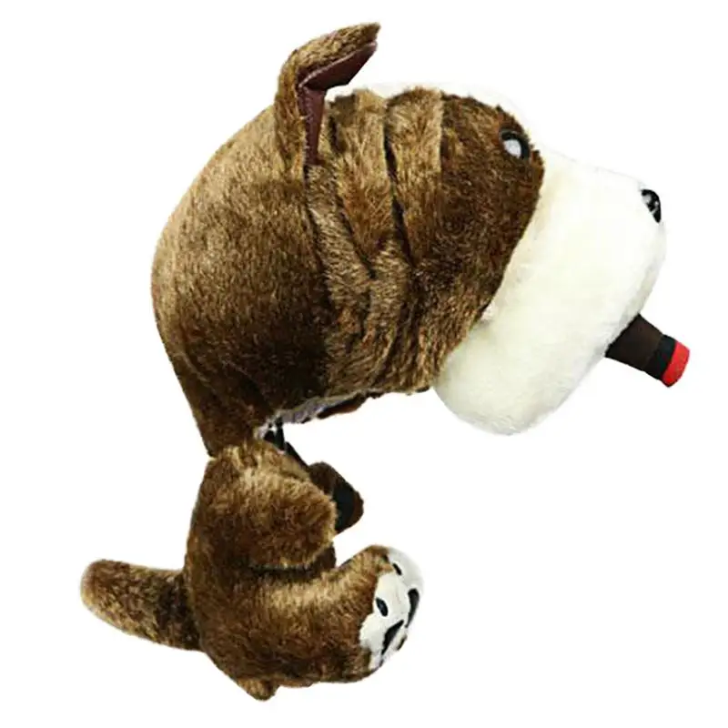 

Golf Club Headcovers Brown Dog Plush Headcovers For Club Golf Lovers Built-In Slot Golf Protection Cover For Woods And Driver