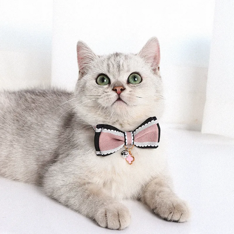 

New PET Dogs Cats Cotton Collar Bowtie Dog Collar with Bow Adjustable Collars for Small Medium Dogs Cat Bulldog Chihuahua Collar