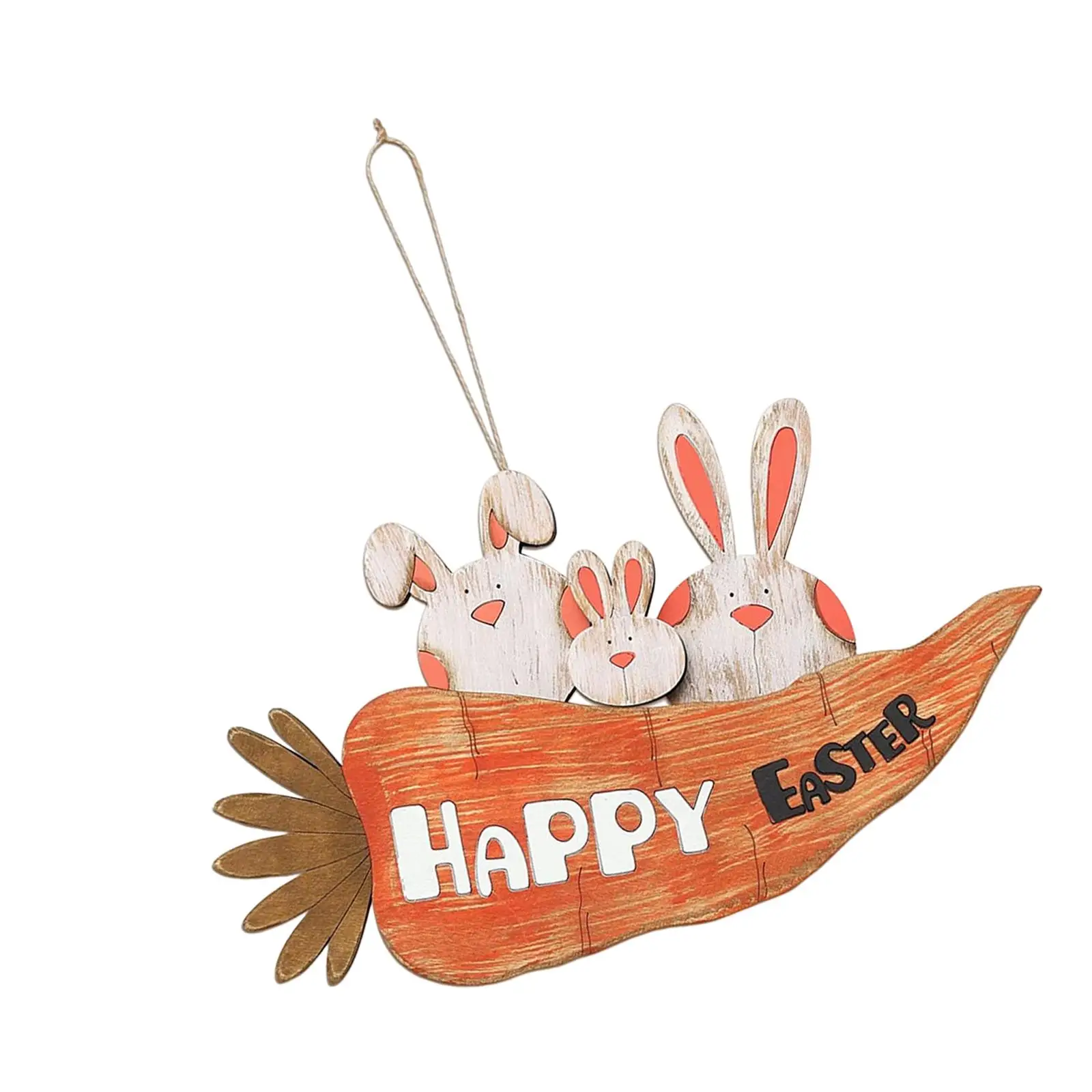 

Счастливая Пасха Подвесной Настенный дверной знак вешалка Кролик морковь с подвесной веревкой для