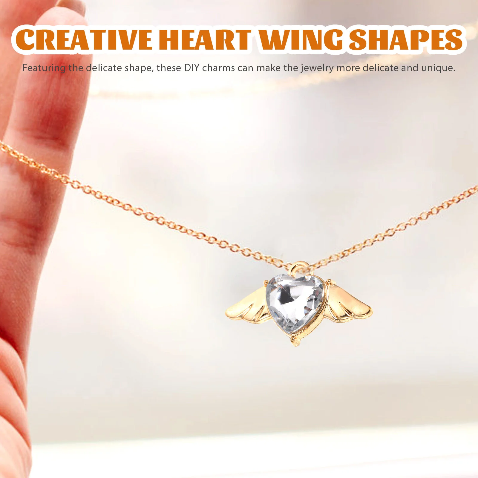 10 Pcs Wing Pendant Earring Charms Retro Diamond Bracelet Alloy Necklaces Crafting Supplies Small Jewelry Making Adults