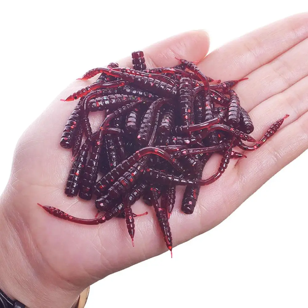 

2023 50pcs Fishing Soft Lure Silicone Worm Bait 0.4g/4.5cm Lifelike Shrimp Flavor Artificial Bait Fishing Tackle Wholesale New