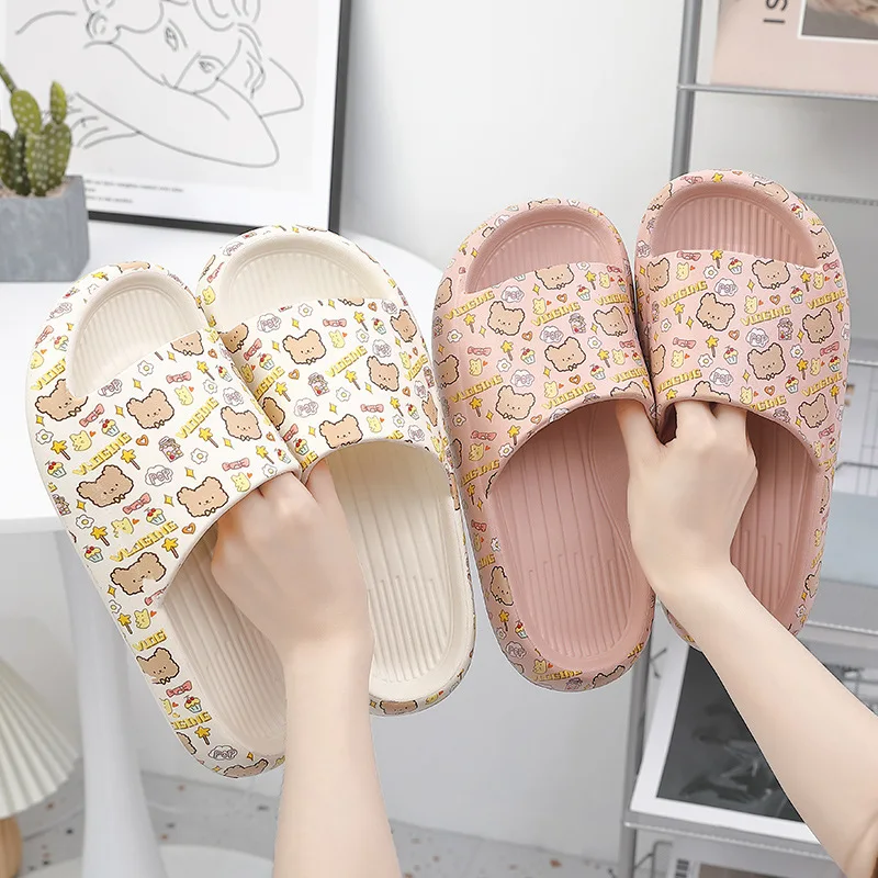 

Нескользящие дезодоранты из ЭВА, милые Мультяшные шлепанцы на толстой подошве для ванны DY727