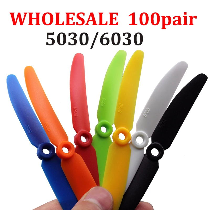

100 Pair 5030 6030 Propeller Prop 5x3 6*3 CW CCW ABS for 250 RC FPV Quadcopter QAV250 C250 Helicopter