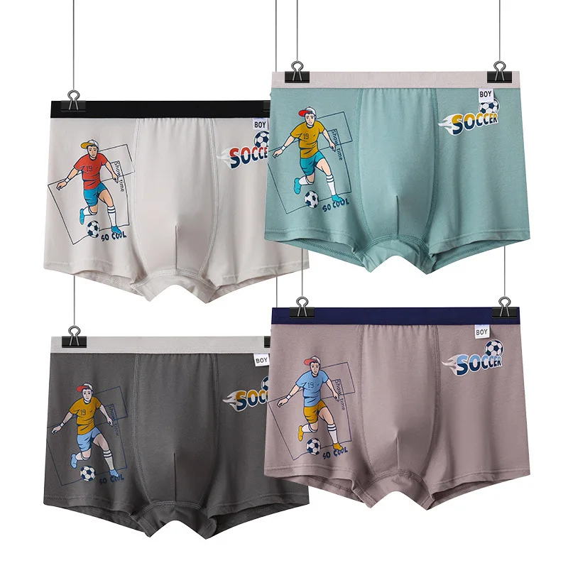 

4 Piece Kids Boys Underwear Cartoon Children's Shorts Panties For Baby Boy Toddler Boxers Stripes Teenagers Cotton Underpants