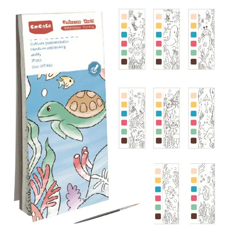 

Карманная книга для рисования акварелью, книжка-раскраска для рисования, самодельная роспись, искусство и ремесло, цветная садовая краска, Дошкольный рисунок