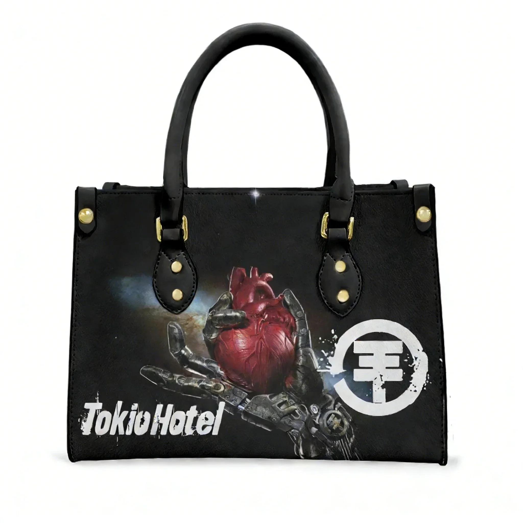 Фото Сумка-тоут Tokio Hotel Rock Band, женская и мужская, с персонализированным текстом и изображением, из искусственной кожи, для бизнеса, шопинга, подарочная сумка №2