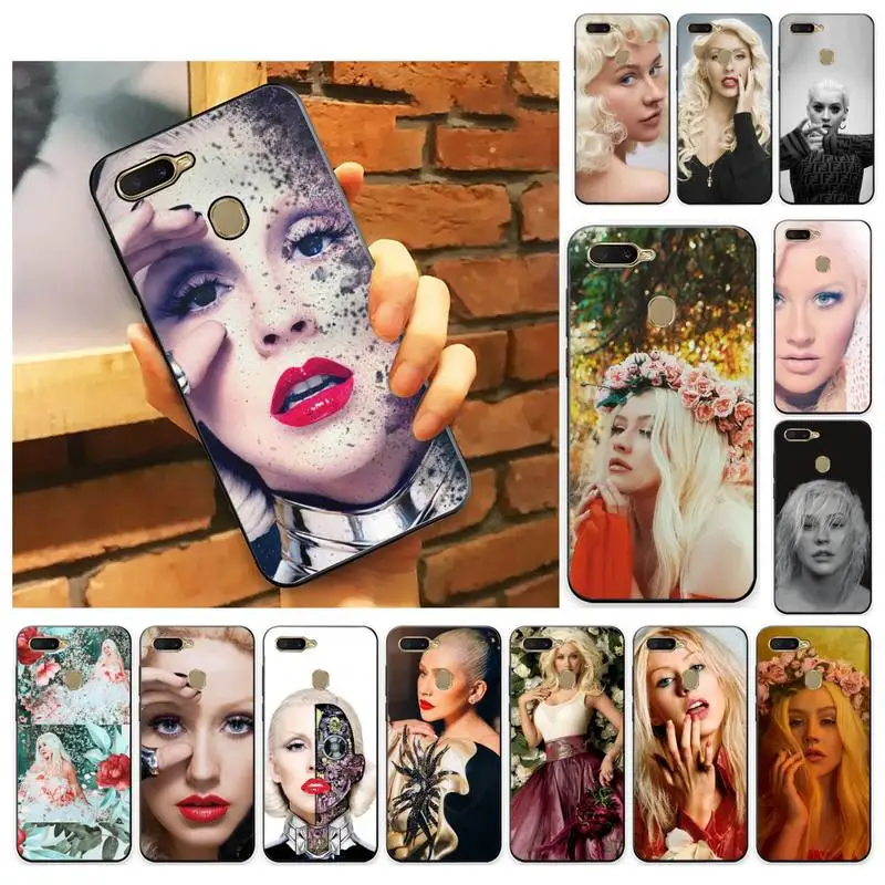 

FHNBLJ Christina Aguilera Phone Case For Oppo A9 Realme C3 6Pro Coque For vivo Y91C Y17 Y19 Back Cover