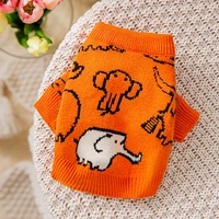 elephant sweater pet dog clothes warm knitting clothing dogs costume cute cotton chihuahua spring autumn orange boy mascotas
