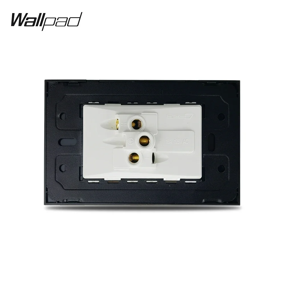 Silver Double US Socket 118*72mm Wallpad L3 Aluminum Frame 2 USA Canada Thailand Universal Wall Electric Power