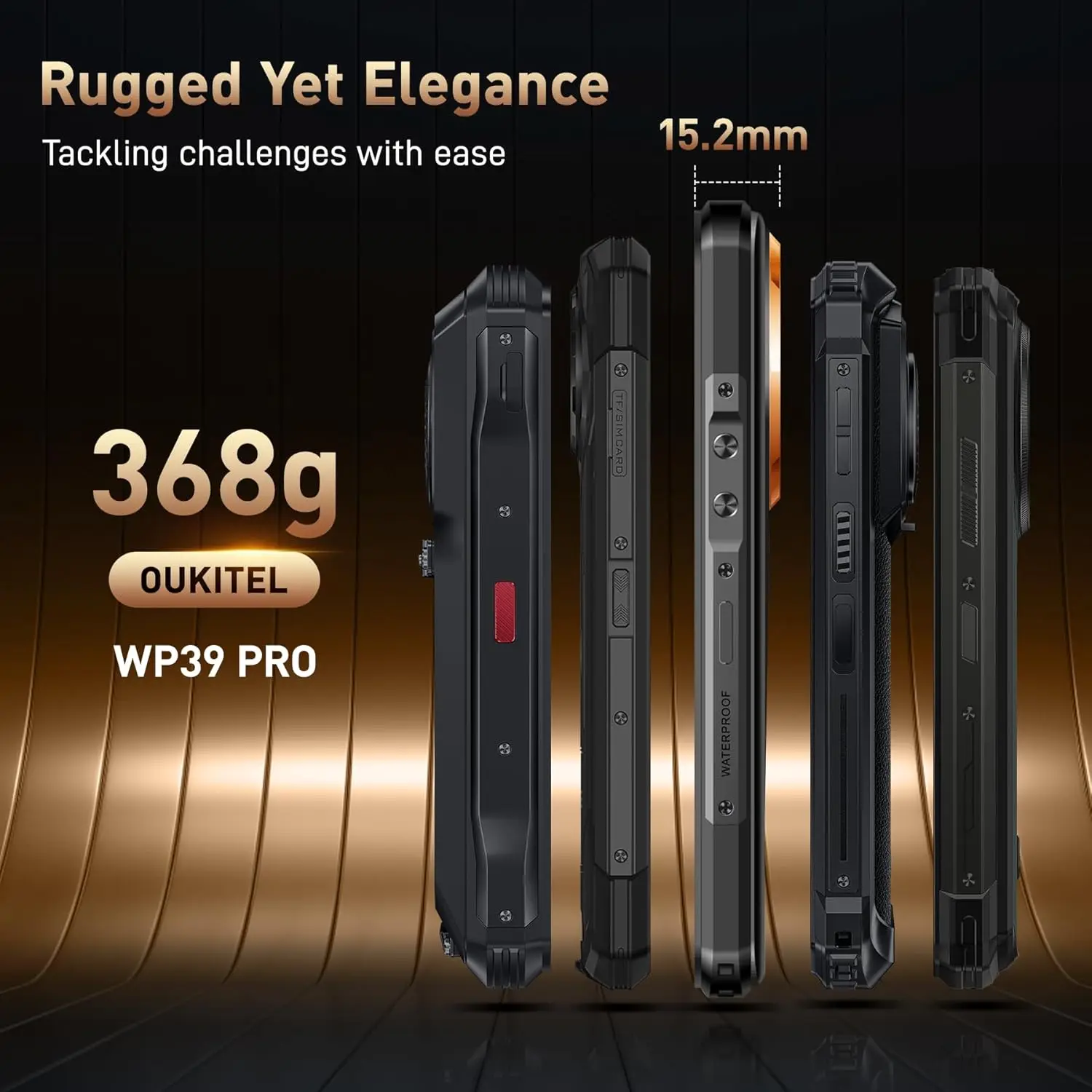 Фото Прочный телефон OUKITEL WP39 PRO 5G, разблокированный сотовый телефон, 2025–36 ГБ + 512 ГБ/2 ТБ, аккумулятор 11 000 мАч (33 Вт), прочный Smartph с функцией 6,6 дюйма FHD + дисплей №2